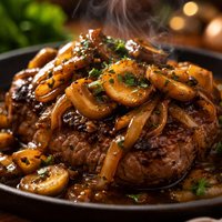 French Onion Steak with Mushrooms