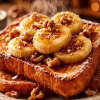 French Toast with Bananas and Walnuts