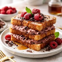 French Toast with Raspberry Chocolate Cream Cheese