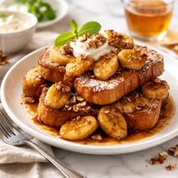 French Toast with Rum Bananas