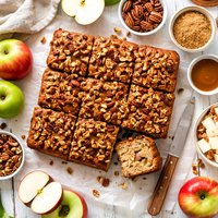 Fresh Apple Cake with Nut Topping