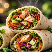 Fresh Asian Chicken Salad Wraps