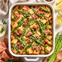 Fresh Asparagus and Prosciutto Strata
