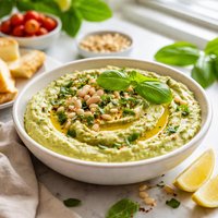 Fresh Basil White Bean Hummus