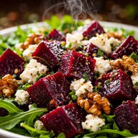Fresh Beet Salad with Feta and Walnuts