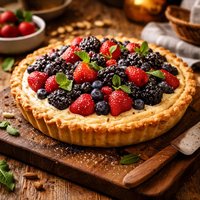 Fresh Berry Cardamom Cream Pie