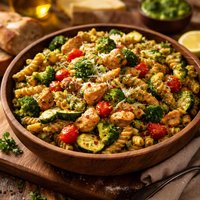 Fresh Chicken and Veggie Pesto Pasta