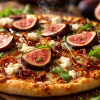 Fresh Fig Caramelized Onion and Goat Cheese Gourmet Pizza