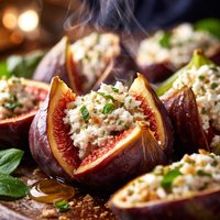 Fresh Figs with Garlic Feta Cream