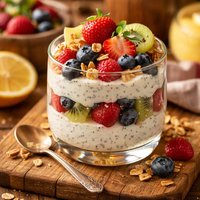 Fresh Fruit Parfait with Lemon Poppy Seed Yogurt