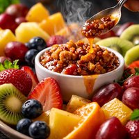 Fresh Fruit Platter with Spicy Chestnut Fruit Sauce