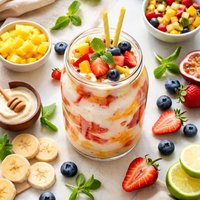 Fresh Fruit Pudding Milk Shake