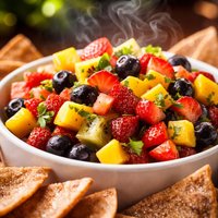 Fresh Fruit Salsa with Cinnamon Sugar Chips