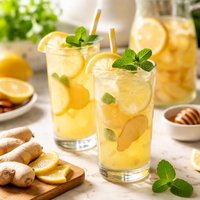 Fresh Ginger Infused Lemonade