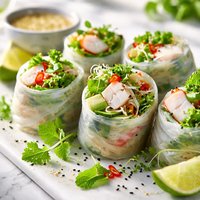 Fresh Halibut in Rice Wrap