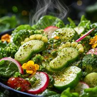 Fresh Leprechaun Footprint Salad with Eye of Newt Dressing