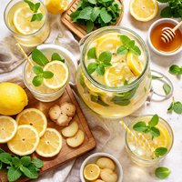 Fresh Mint and Ginger Lemonade