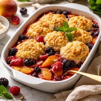 Fresh Peach a Berry Cobbler