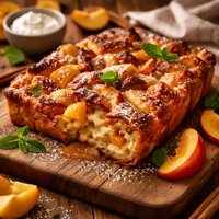 Fresh Peach Bread Pudding