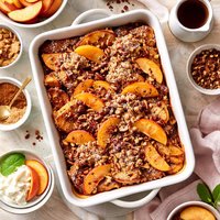 Fresh Peach French Toast Cobbler