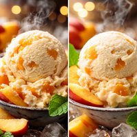 Fresh Peach Ice Cream Regular and Diet Versions