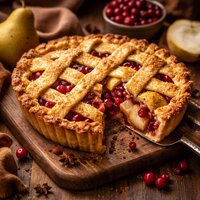 Fresh Pear and Cranberry Pie