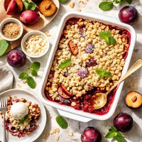 Fresh Plum Crumb Dessert