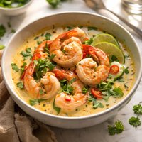 Fresh Prawns in Coconut Milk