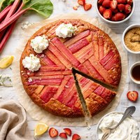 Fresh Rhubarb Upside Down Cake