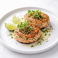 Fresh Salmon Cakes with Lime Ginger and Herbs