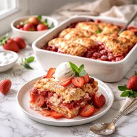 Fresh Strawberry Cobbler Cake