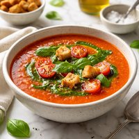 Fresh Tomato Soup with Basil Oil