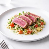 Fresh Tuna Steaks on a Bed of Couscous