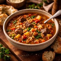 Fresh Vegetable Beef Barley Soup