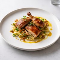 Fricassee of Game Hen with Creamy Leeks and Vadouvan