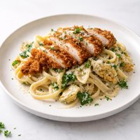 Fried Chicken Asiago W Artichoke Fettuccine