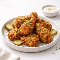 Fried Chicken Baked in Dill Pickle Juice
