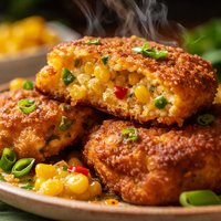 Fried Cornbread with Corn and Chiles