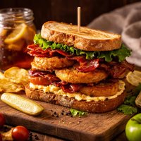 Fried Green Tomato and Bacon Sandwich