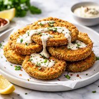 Fried Green Tomatoes with Creamy Horseradish Sauce