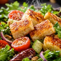 Fried Halloumi Salad