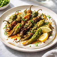 Fried Hot Peppers with Yogurt