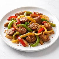 Fried Peppers Onions and Sausages