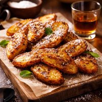 Fried Plantains with Powdered Sugar and Rum