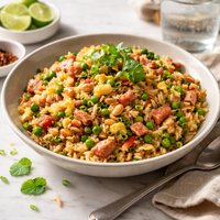 Fried Rice with Ham and Peanuts