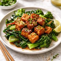 Fried Tofu and Greens