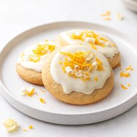Frosted Cookies with Orange and White Chocolate