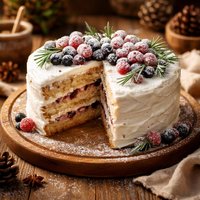 Frosty Snow Berry Cake