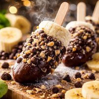 Frozen Banana Chocolate Chip Pops