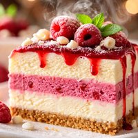 Frozen Layered Vanilla Raspberry Cake